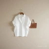 Retro Hong Kong-style short-sleeved shirt for women 2026 summer new style, stylish and versatile white shirt, loose bat sleeve collar top 103641817 Application Scenario
